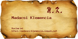Madacsi Klemencia névjegykártya